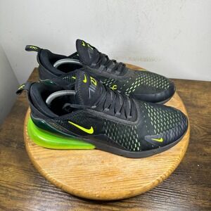 Nike Air Max 270 Mens Black Volt Green Running Shoes Sz 11.5 AH8050-017